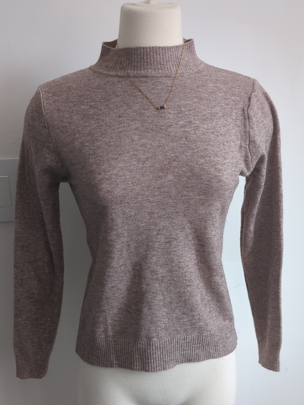 Women’s Cowl/Turtleneck Sweater in Dusty Mauve